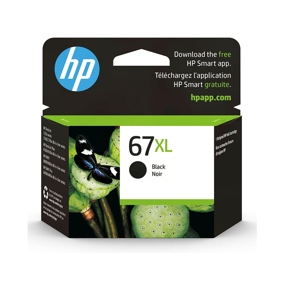 1-2.jpg HP 67XL Black High-yield Ink Cartridge | Works with HP DeskJet - Image 1