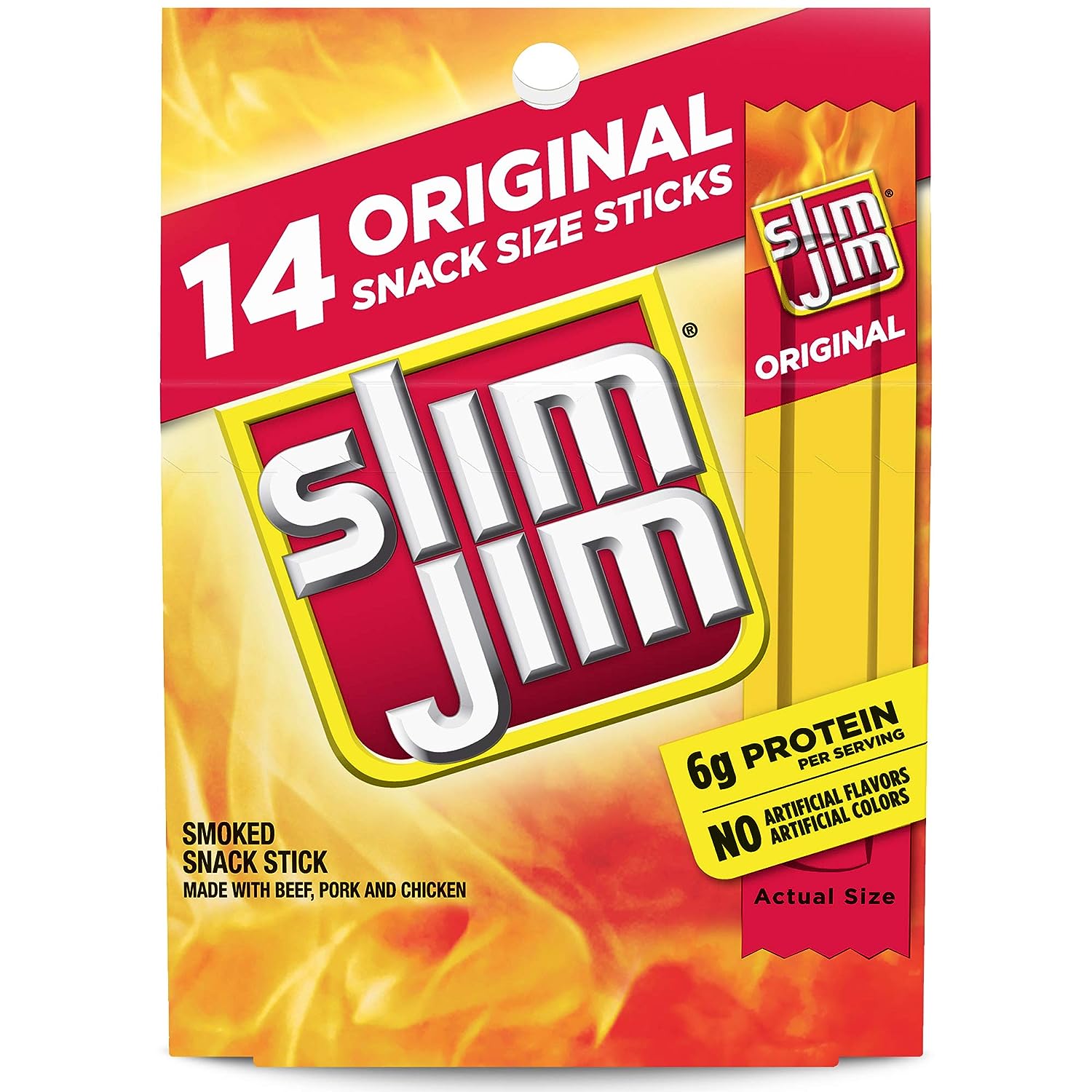 818z12oV07L._SL1500_.jpg Slim Jim Snack Sized Original Smoked Snack Stick - Image 1