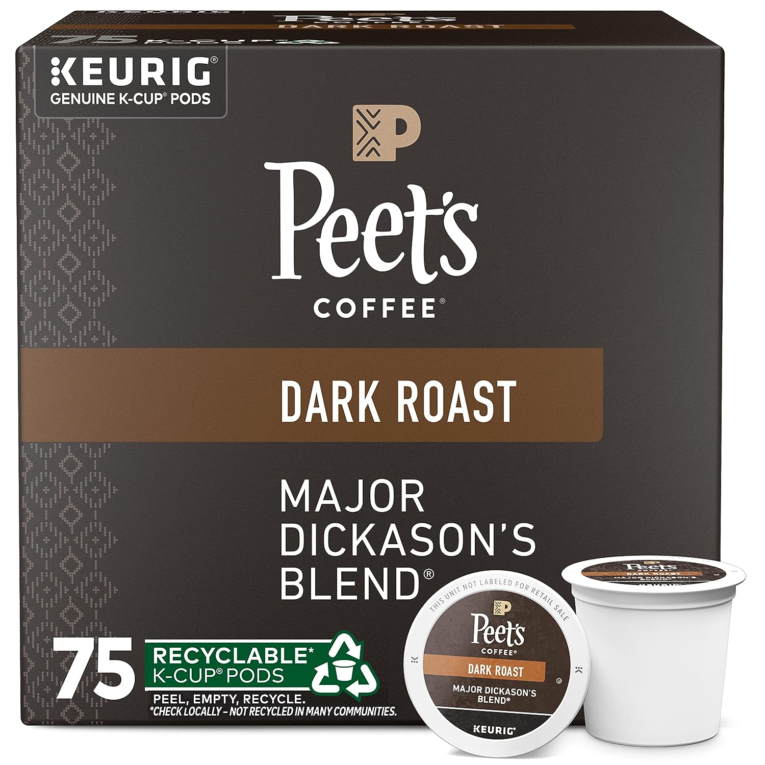 81tZmTkj28L._SL1500_.jpg Peet's Coffee, Dark Roast K-Cup Pods for Keurig Brewers - Image 1