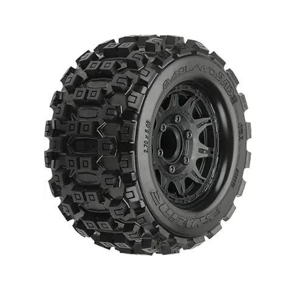 Untitled-design-2024-08-27T013538.621.png Pro-Line Racing Badlands MX28 2.8 MTD Raid Black 6x30 F/R PRO1012510 RC Tire - Image 1