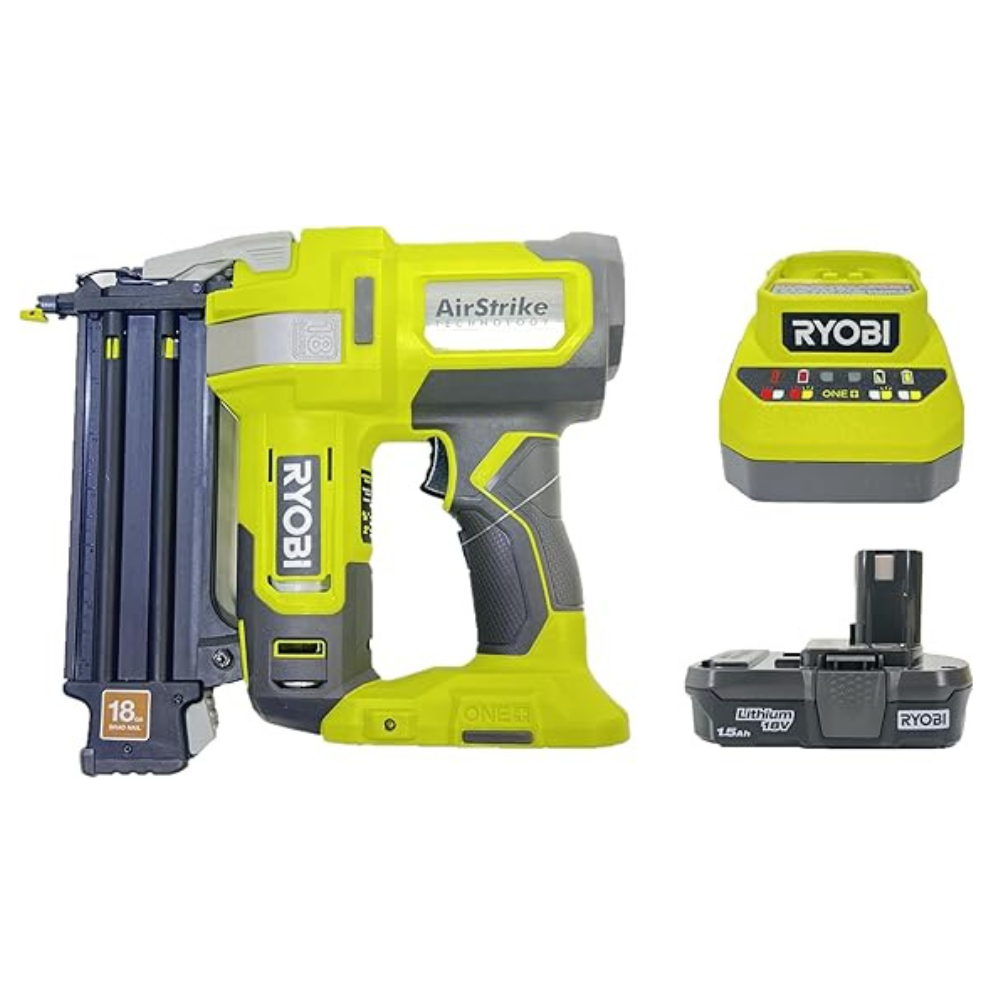 Untitled-design-2025-04-21T201840.895.png RYOBI 18V ONE+ AirStrike 18GA Brad Nailer Kit (Bulk Packaged) P321K - Image 1